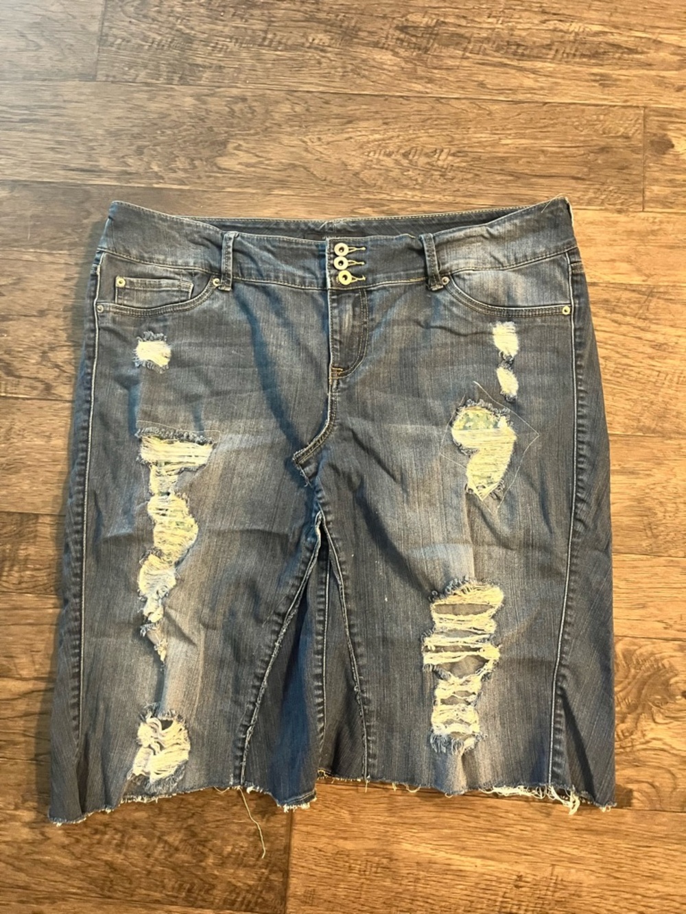 Torrid Distressed Denim Skirt